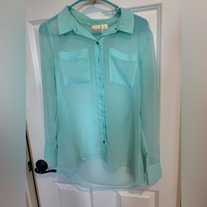 Mudd sheer button down blouse